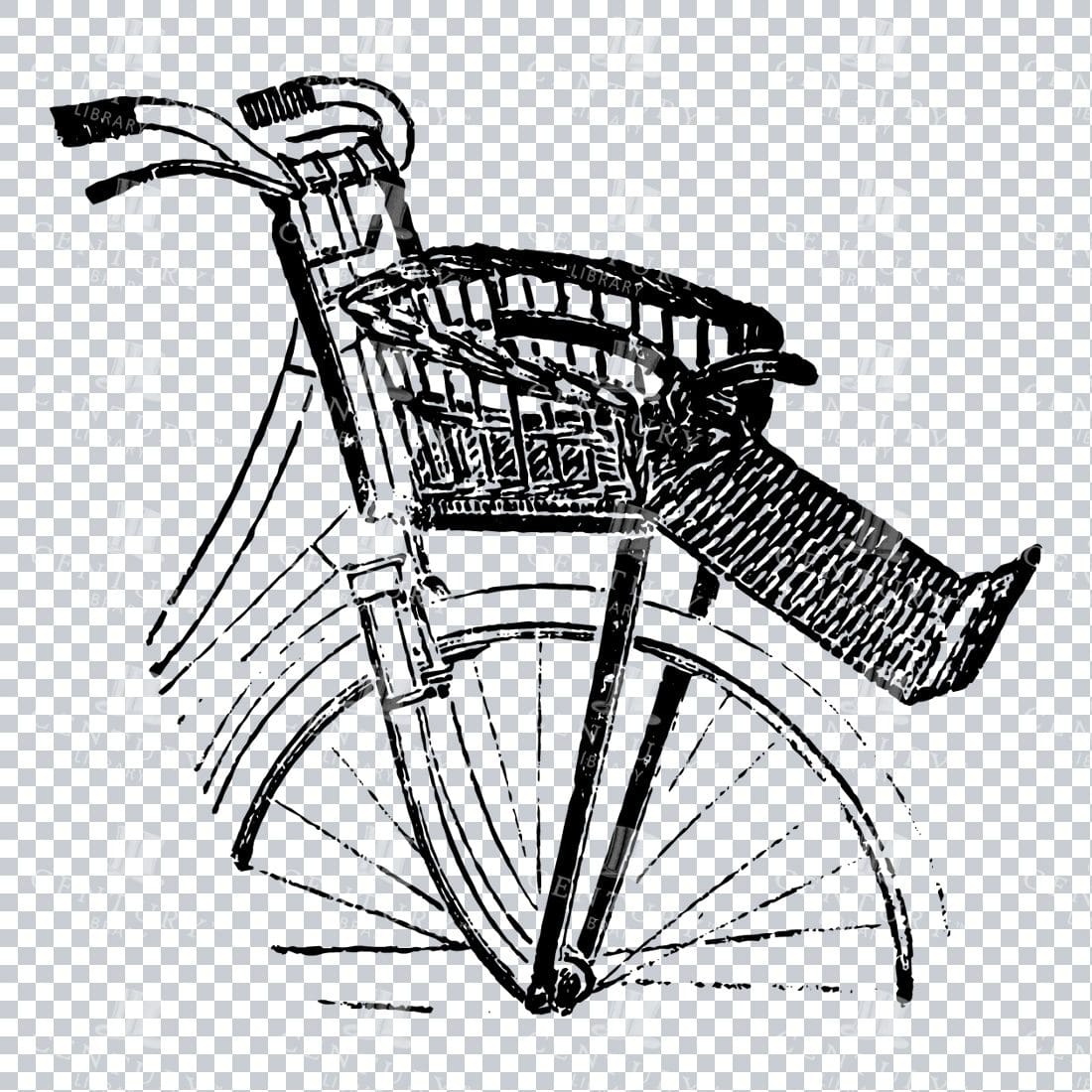 Vintage Color PNG Illustration - Bicycle Frame No.2