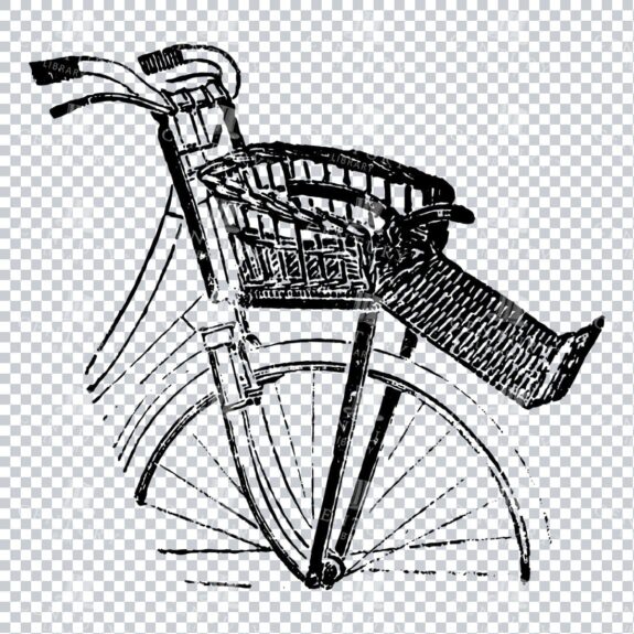 Vintage Color PNG Illustration - Bicycle Frame No.3