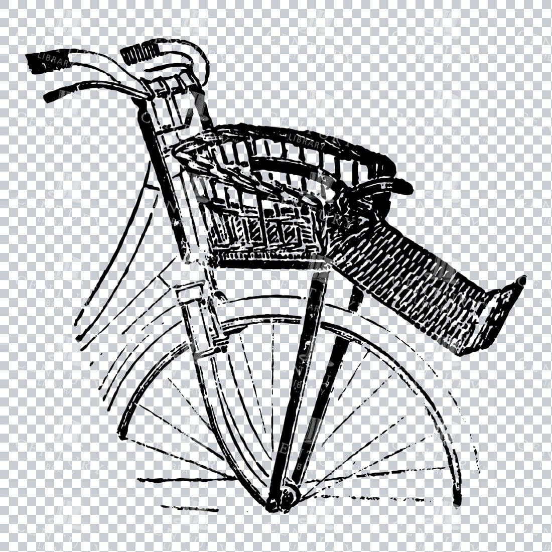 Vintage Color PNG Illustration - Bicycle Frame No.3