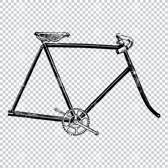 Vintage Color PNG Illustration - Bicycle Frame No.4