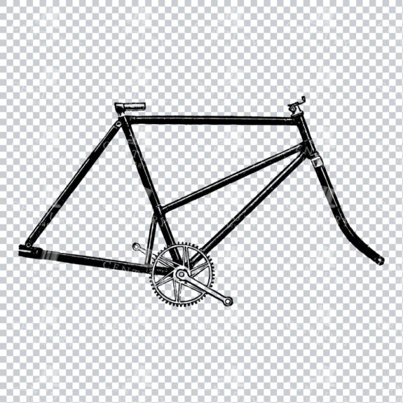 Vintage Color PNG Illustration - Bicycle Frame No.5