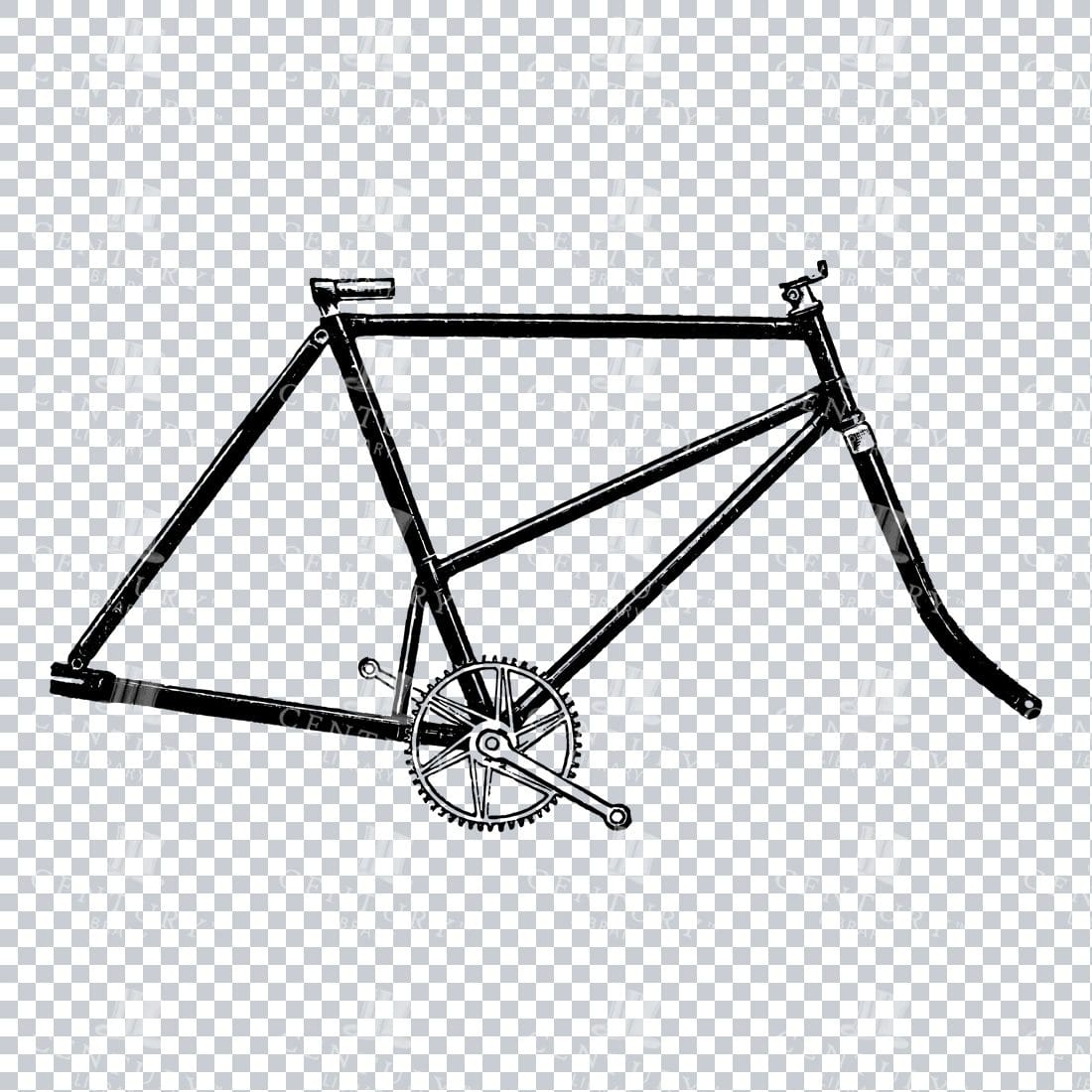 Vintage Color PNG Illustration - Bicycle Frame No.5