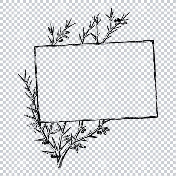 Decorative Line Art Illustration - Frame / Border / Outline No.3
