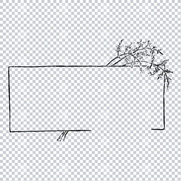 Decorative Line Art Illustration - Frame / Border / Outline No.4