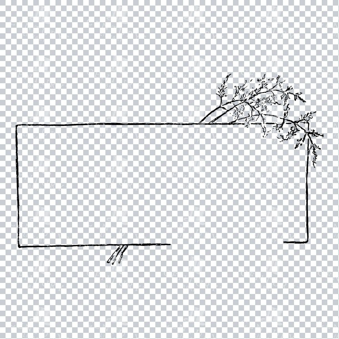Decorative Line Art Illustration - Frame / Border / Outline No.4