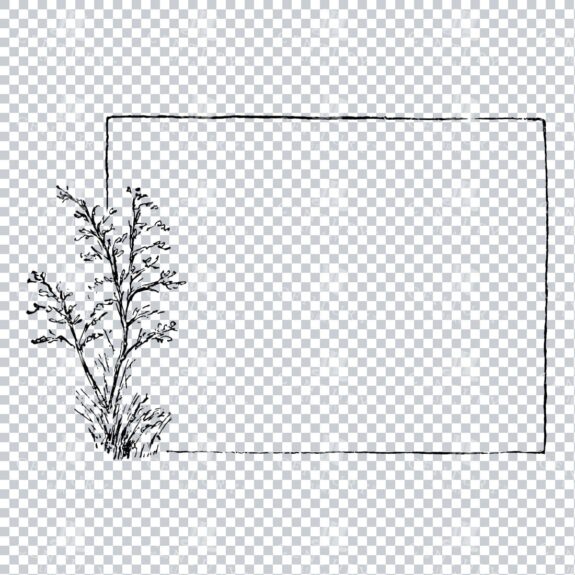 Decorative Line Art Illustration - Frame / Border / Outline No.7