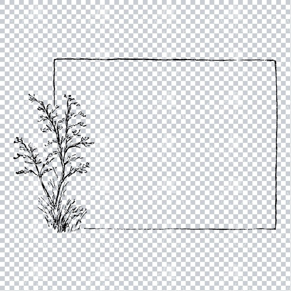 Decorative Line Art Illustration - Frame / Border / Outline No.7