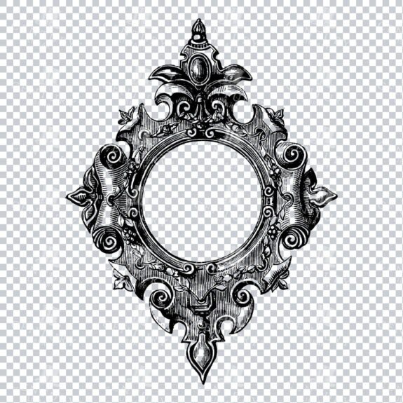 Decorative Line Art Illustration - Frame / Border / Outline No.8