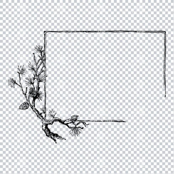 Decorative Line Art Illustration - Frame / Border / Outline No.11
