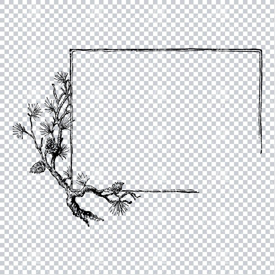 Decorative Line Art Illustration - Frame / Border / Outline No.11