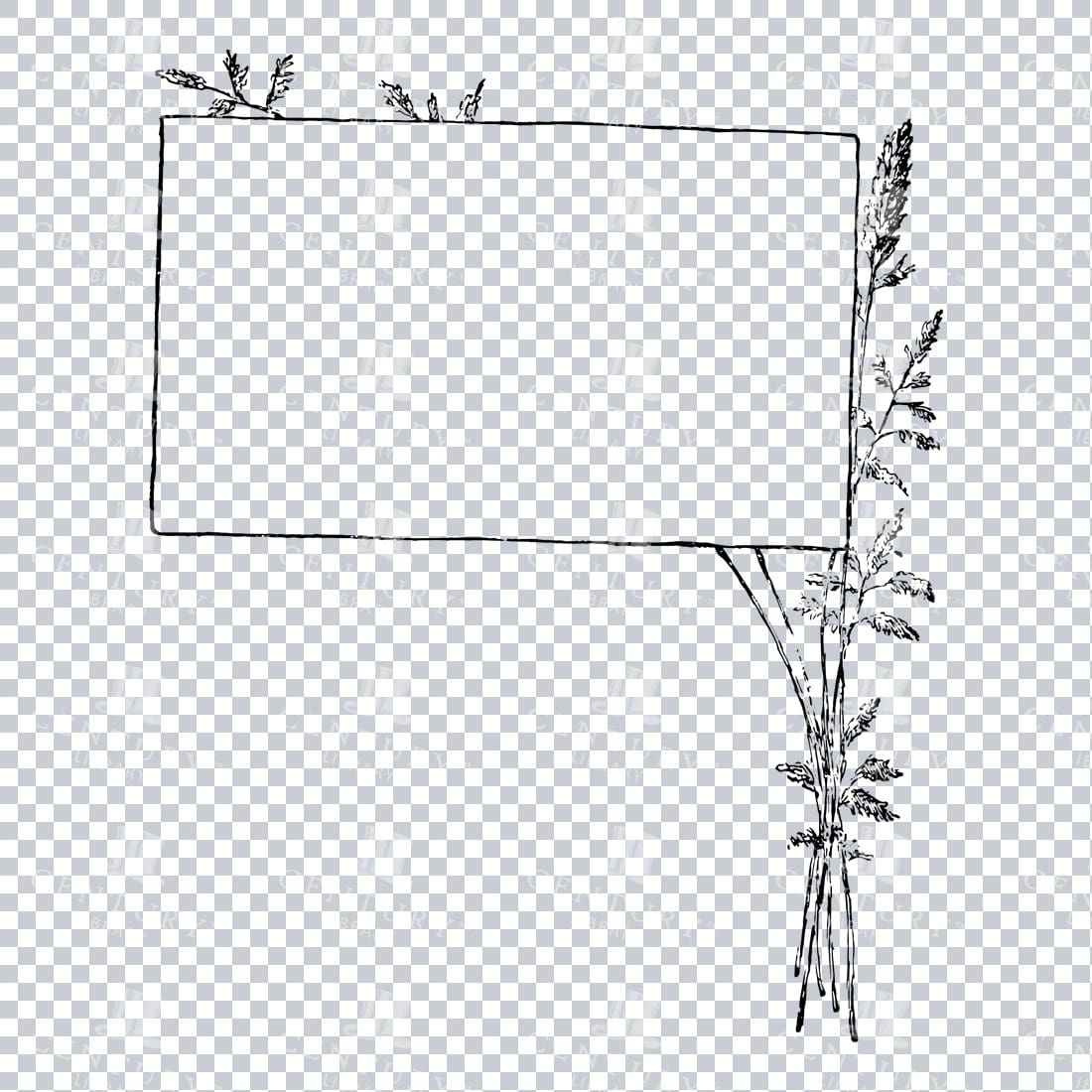 Decorative Line Art Illustration - Frame / Border / Outline No.12
