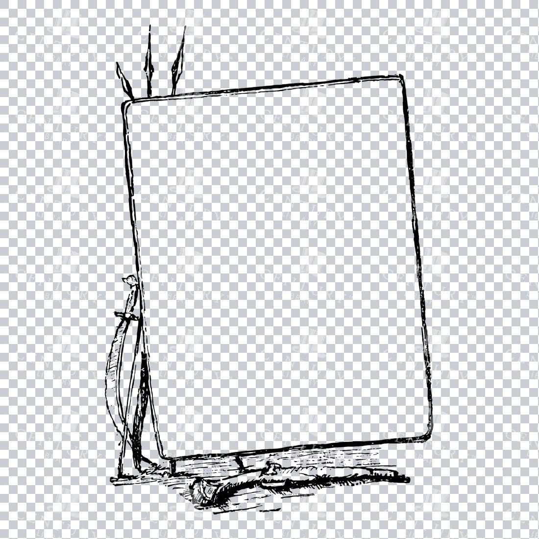 Decorative Line Art Illustration - Frame / Border / Outline No.13