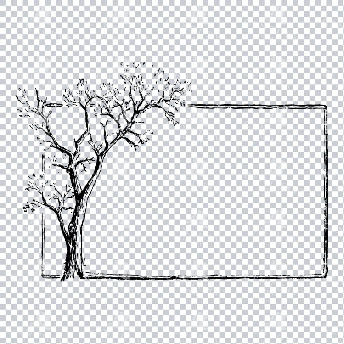 Decorative Line Art Illustration - Frame / Border / Outline No.14
