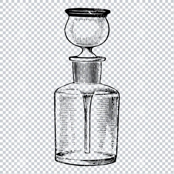 Hand Drawn Line Art PNG Illustration of a Glass Bottle / Jar No.1