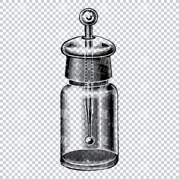 Hand Drawn Line Art PNG Illustration of a Glass Bottle / Jar No.2