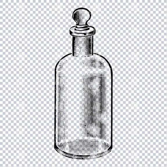 Hand Drawn Line Art PNG Illustration of a Glass Bottle / Jar No.5
