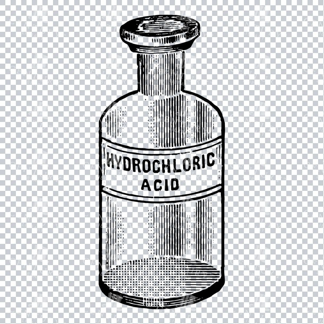 Hand Drawn Line Art PNG Illustration of a Glass Bottle / Jar No.7