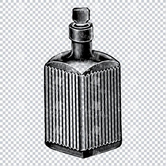 Hand Drawn Line Art PNG Illustration of a Glass Bottle / Jar No.12