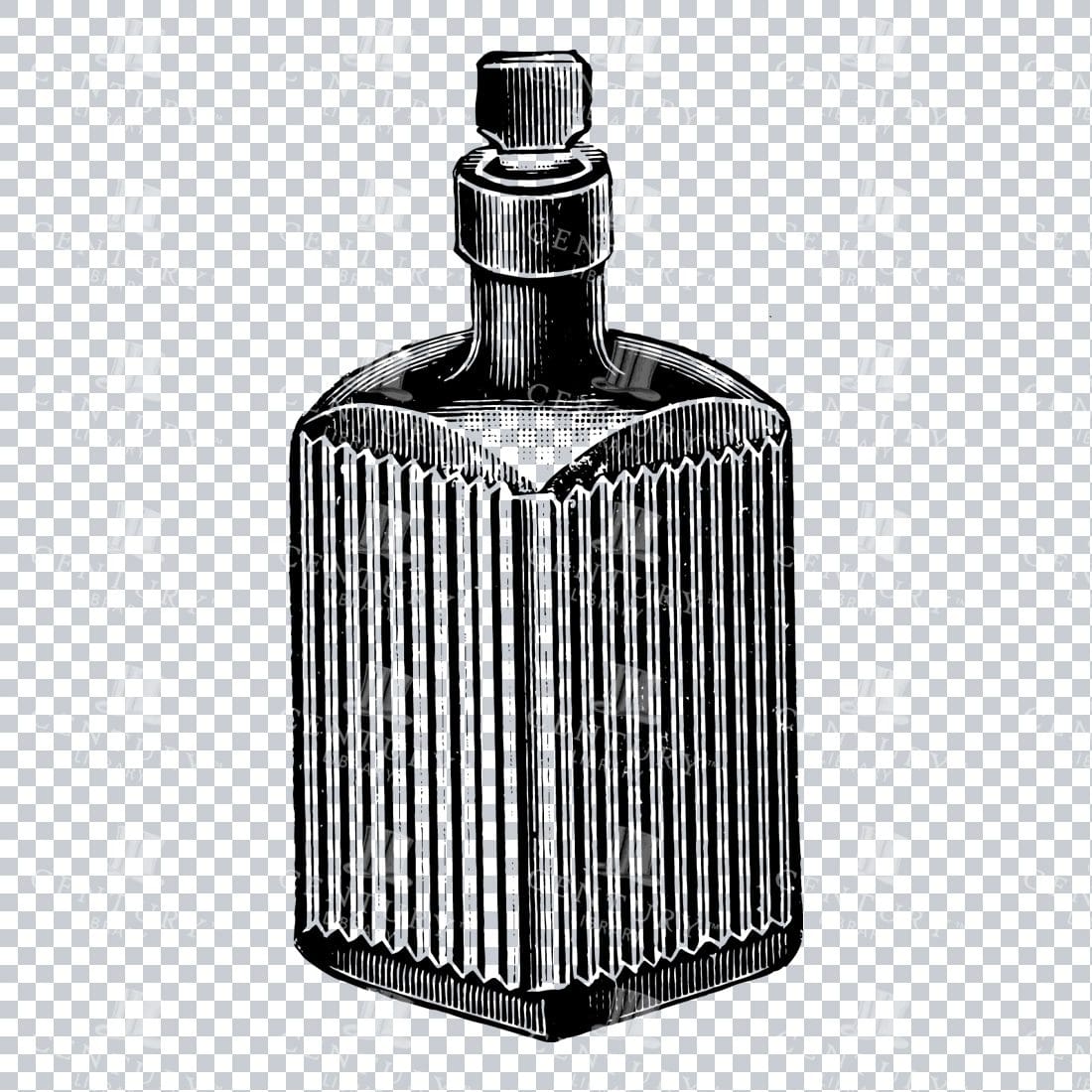 Hand Drawn Line Art PNG Illustration of a Glass Bottle / Jar No.12