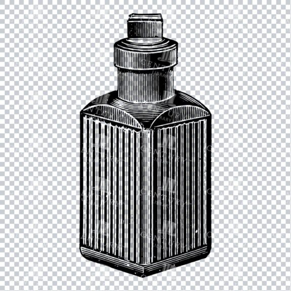 Hand Drawn Line Art PNG Illustration of a Glass Bottle / Jar No.13
