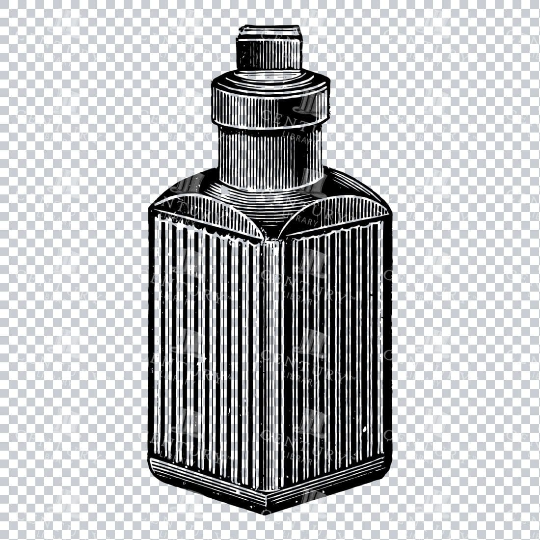 Hand Drawn Line Art PNG Illustration of a Glass Bottle / Jar No.13