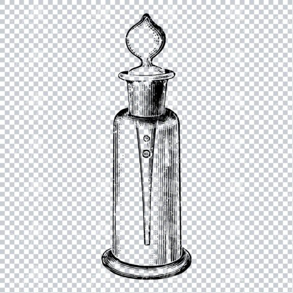Hand Drawn Line Art PNG Illustration of a Glass Bottle / Jar No.15