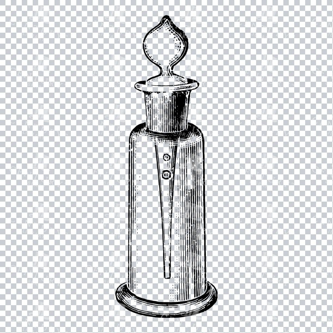 Hand Drawn Line Art PNG Illustration of a Glass Bottle / Jar No.15