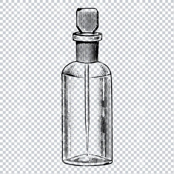 Hand Drawn Line Art PNG Illustration of a Glass Bottle / Jar No.16