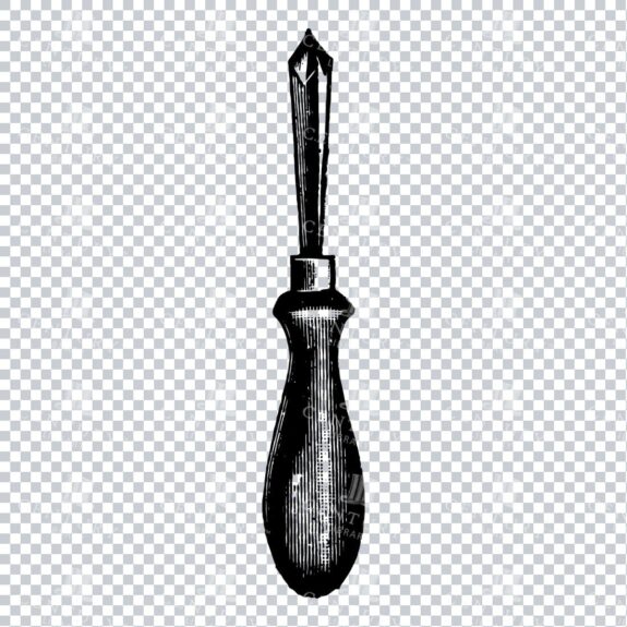 Vintage Line Art PNG Illustration of Charcoal Borers - Tool