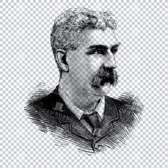 Vintage Line Art PNG Portrait of Colonel A Le Messurier