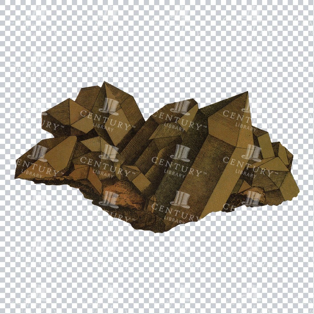 Colored Mineralogy Artwork - Gem / Rock / Mineral / Crystal No.4