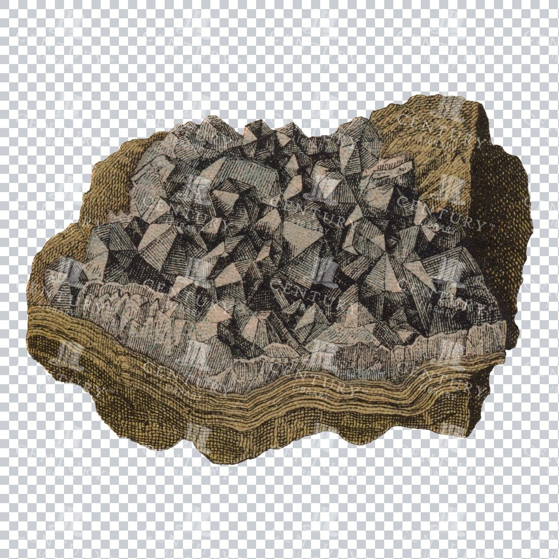 Colored Mineralogy Artwork - Gem / Rock / Mineral / Crystal No.7