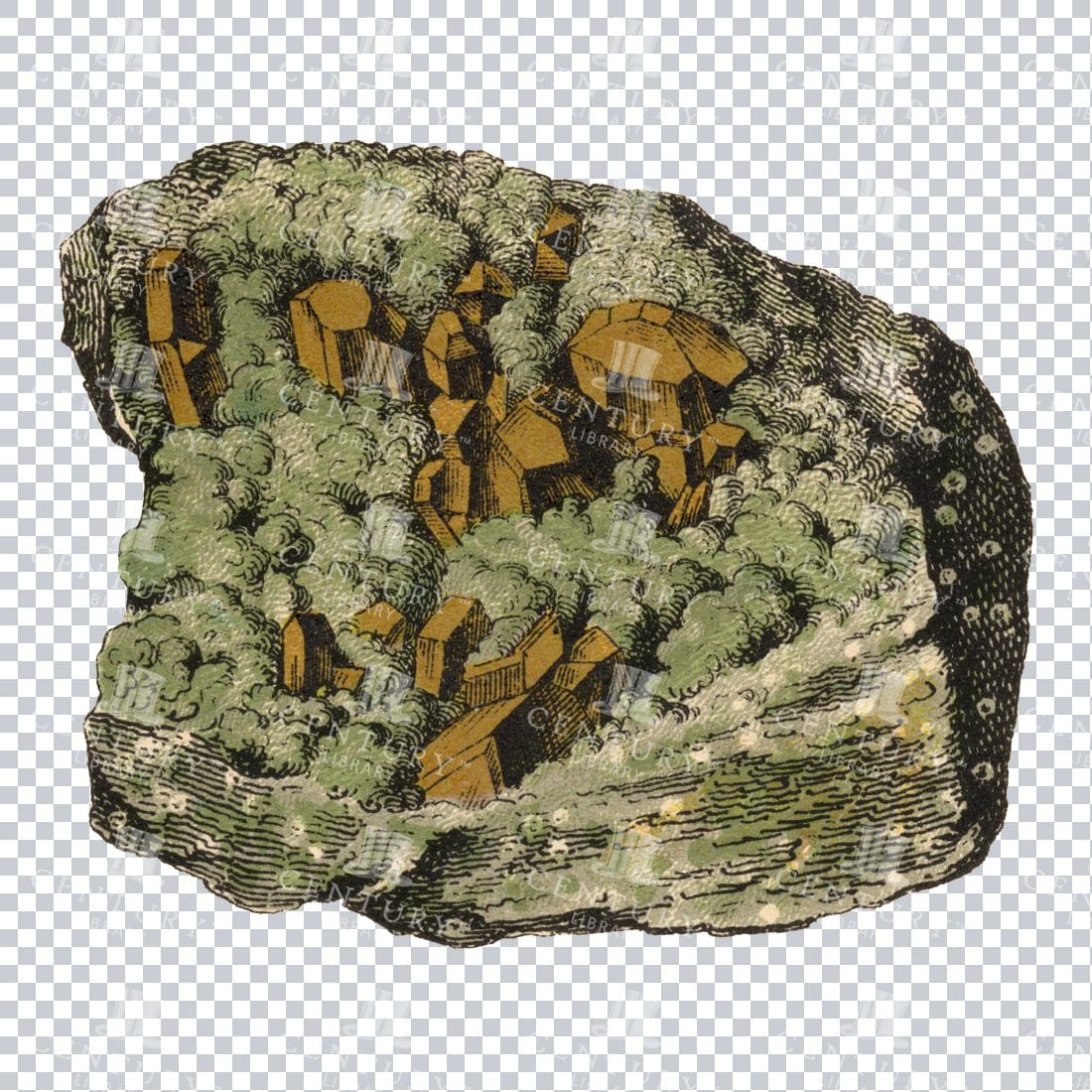 Colored Mineralogy Artwork - Gem / Rock / Mineral / Crystal No.16