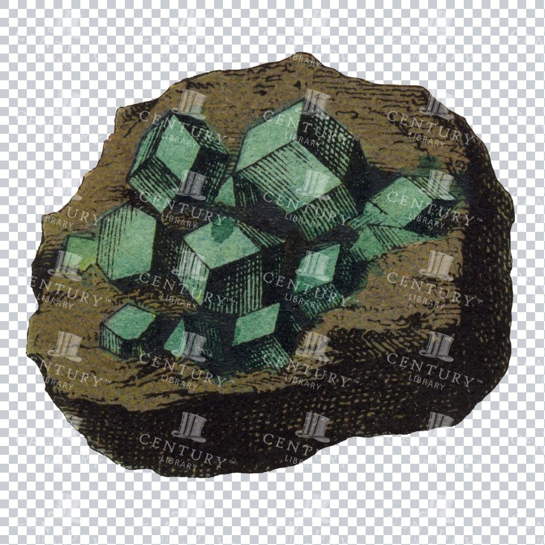 Colored Mineralogy Artwork - Gem / Rock / Mineral / Crystal No.17