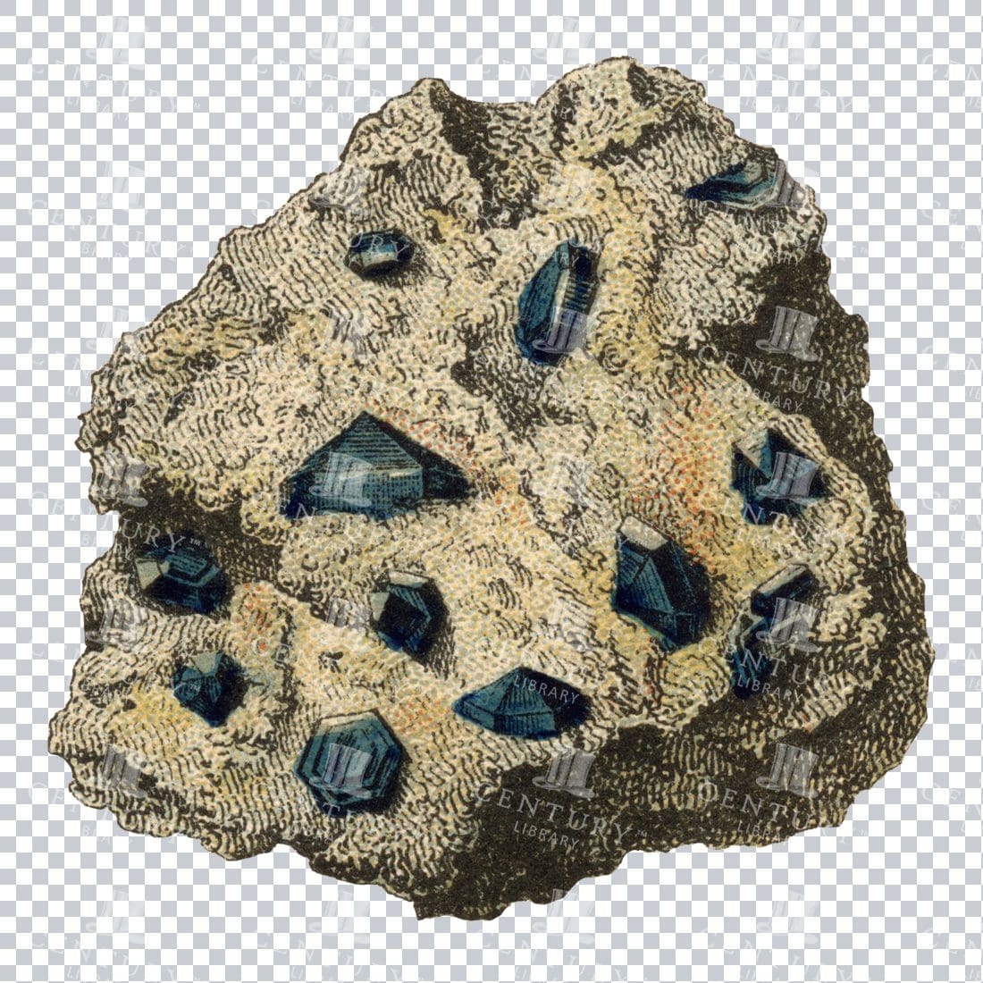 Colored Mineralogy Artwork - Gem / Rock / Mineral / Crystal No.28