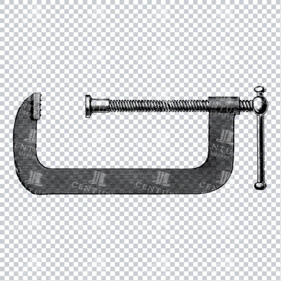 Vintage Line Art of G-Clamp / Cramp No.3