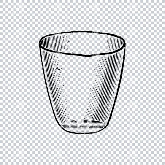 Simple Line Art Illustration of a Glass Crucible - Science Apparatus