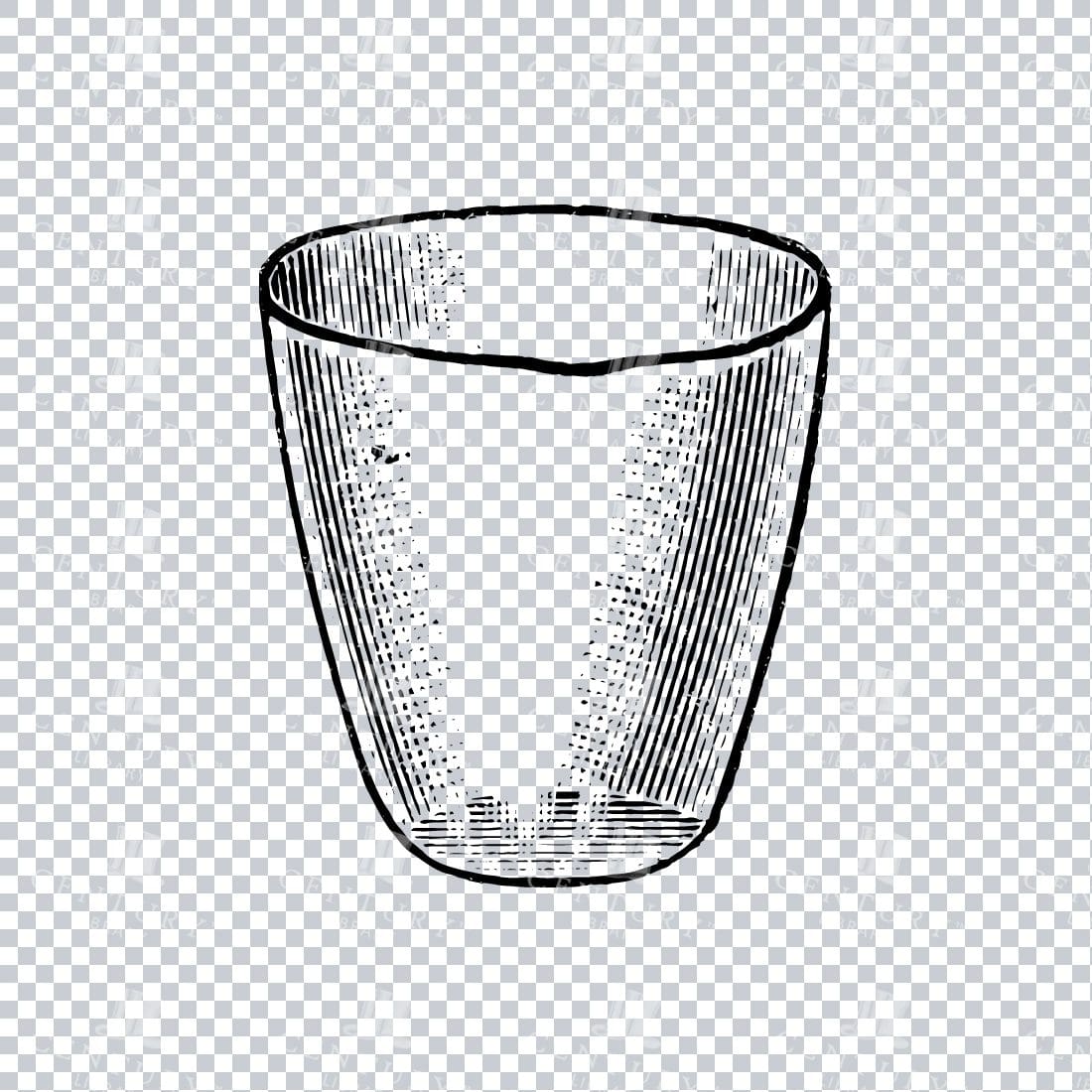 Simple Line Art Illustration of a Glass Crucible - Science Apparatus