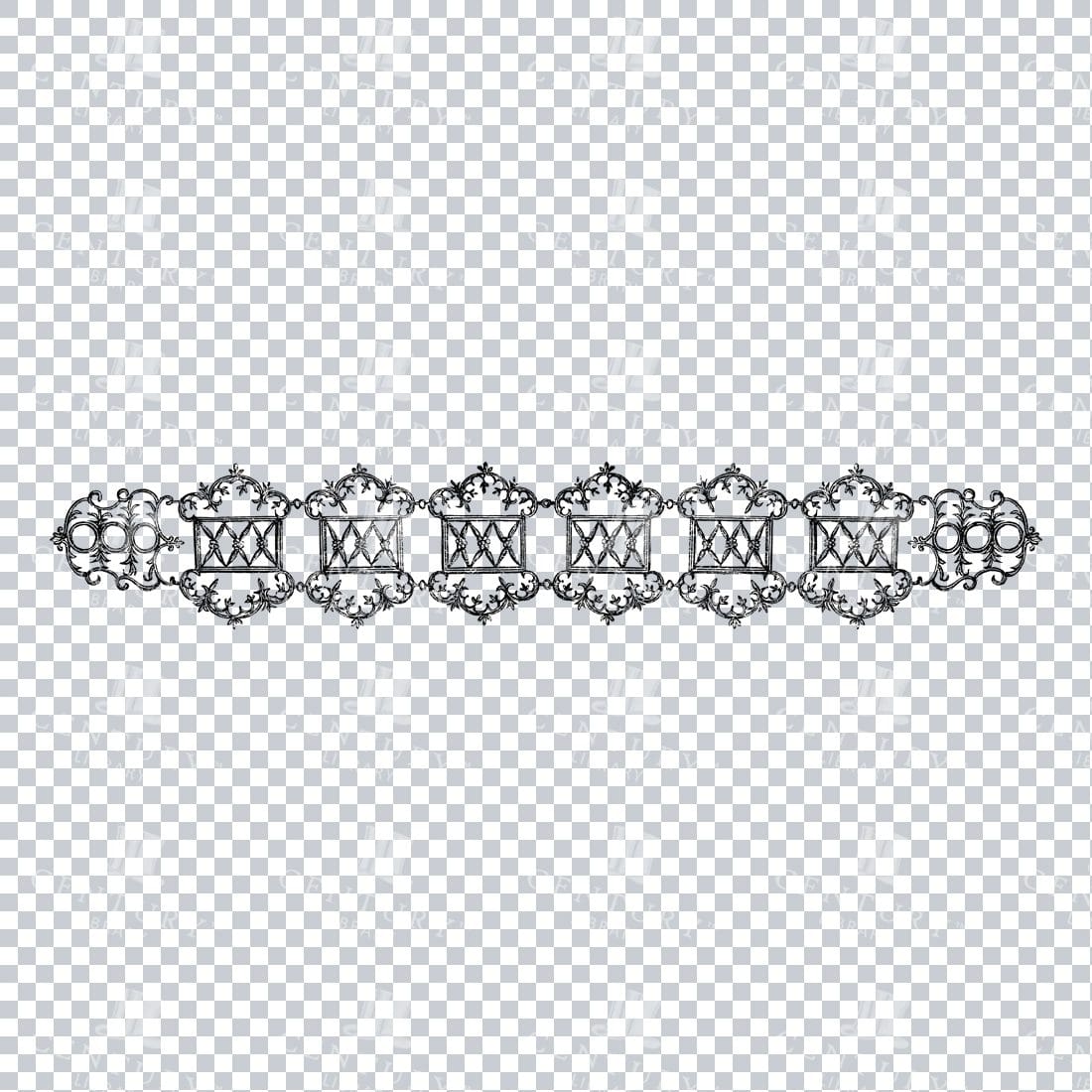 Decorative Border Illustration - Vintage Divider PNG No.1