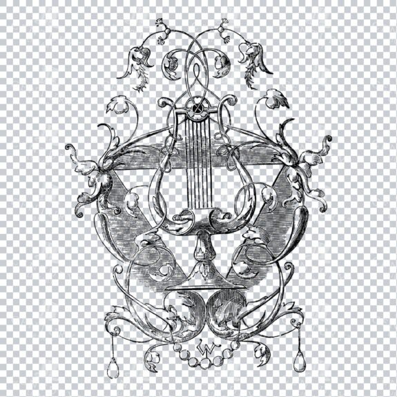Vintage Decorative Line Art Illustration - Floral - Border - Frame - Pattern No.4