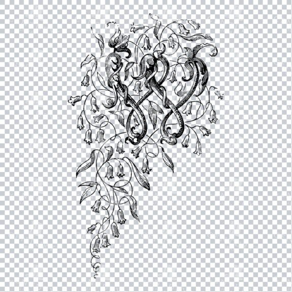 Vintage Decorative Drop Capital W