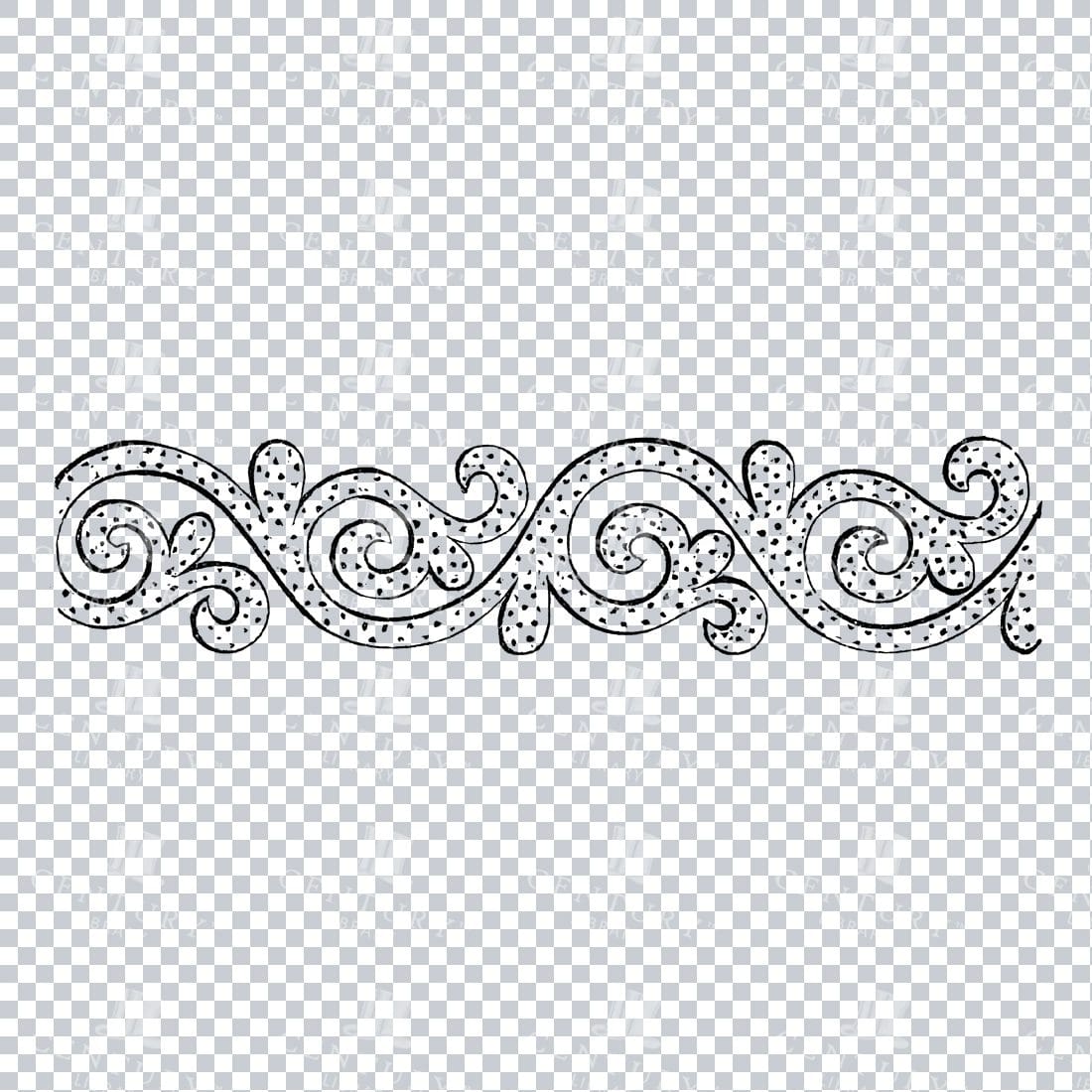 Vintage Decorative Line Art Illustration - Floral - Border - Frame - Pattern No.10
