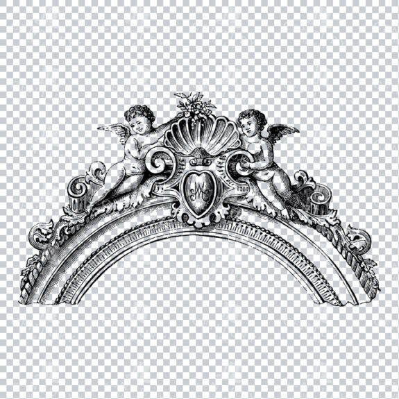 Vintage Decorative Line Art Illustration - Floral - Border - Frame - Pattern No.11