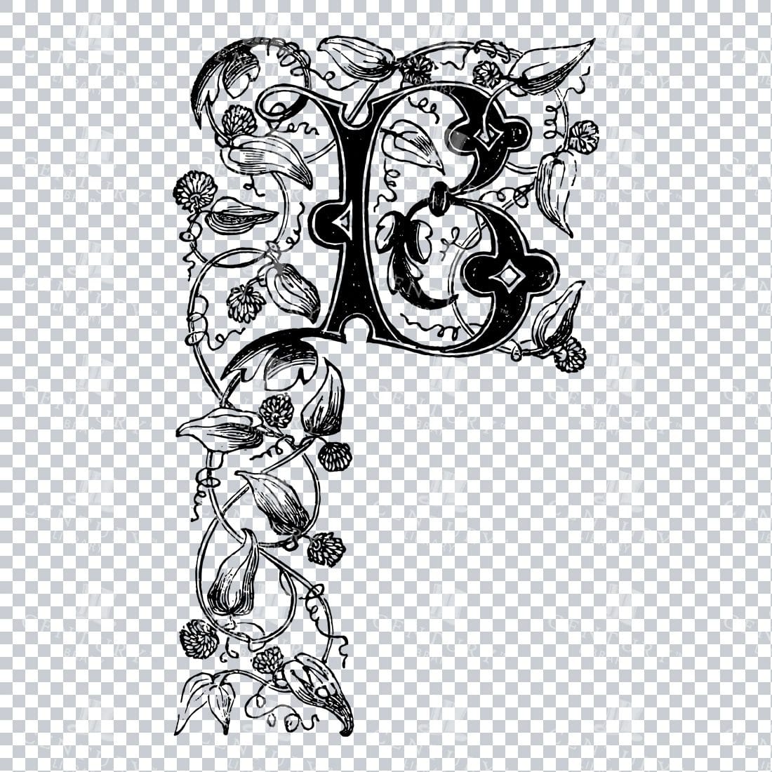 Vintage Decorative Drop Capital B