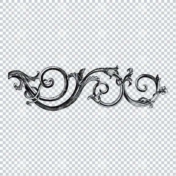 Vintage Decorative Line Art Illustration - Floral - Border - Frame - Pattern No.14