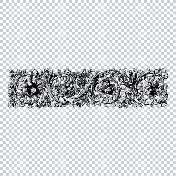 Vintage Decorative Line Art Illustration - Floral - Border - Frame - Pattern No.15