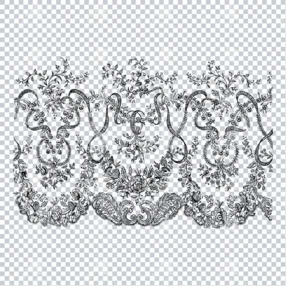 Vintage Decorative Line Art Illustration - Floral - Border - Frame - Pattern No.16