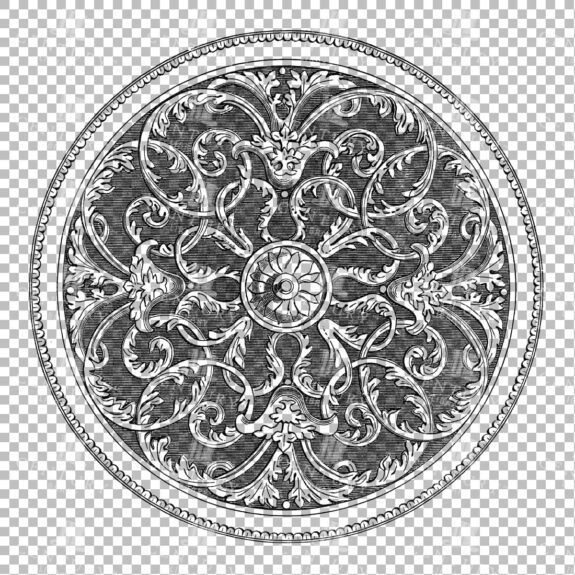 Vintage Decorative Line Art Illustration - Floral - Border - Frame - Pattern No.28