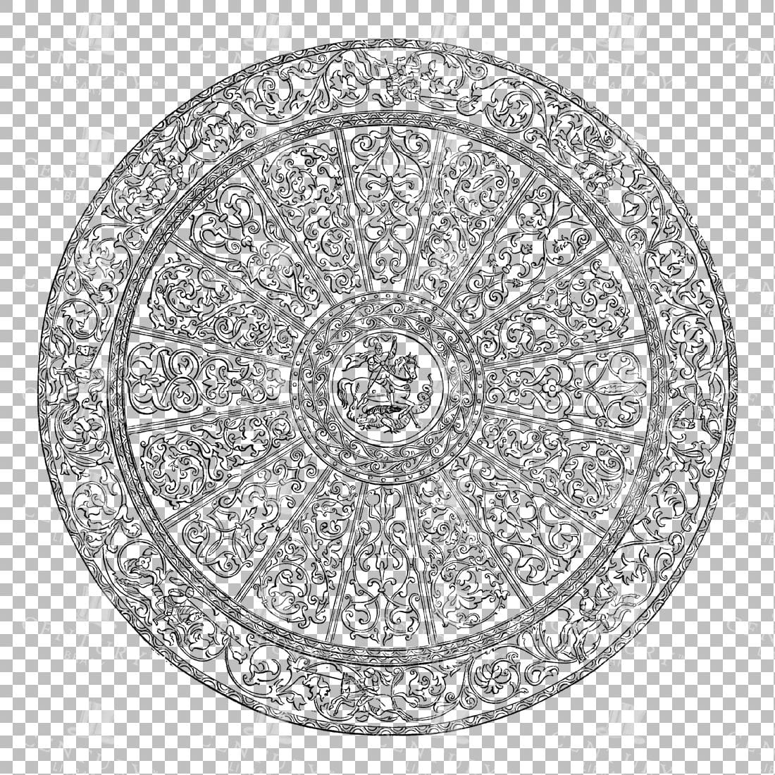Vintage Decorative Line Art Illustration - Floral - Border - Frame - Pattern No.29