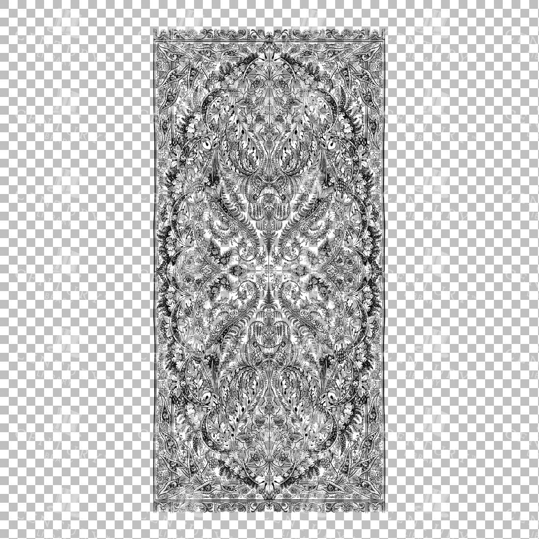 Vintage Decorative Line Art Illustration - Floral - Border - Frame - Pattern No.30